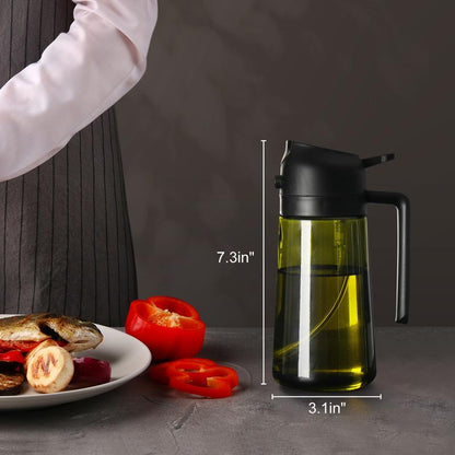 🎁💕2 in 1 Glass Oil Sprayer & Dispenser🔥